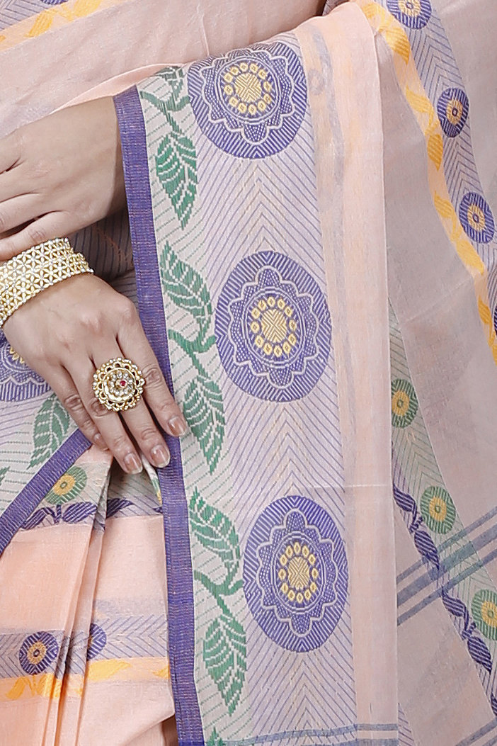 Cream Pure Cotton Uttara Tant Saree (1135)